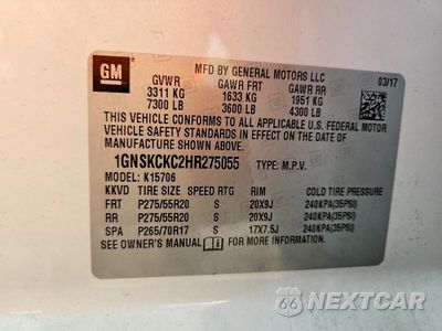 Zdjęcie 13 z 13 samochodu: 2017 CHEVROLET TAHOE K1500 PREMIER VIN:1GNSKCKC2HR275055 - miniatura
