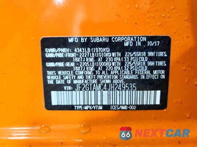 Zdjęcie 13 z 13 samochodu: 2018 SUBARU CROSSTREK LIMITED VIN:JF2GTAMC4JH249535 - miniatura
