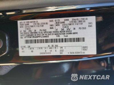 Zdjęcie 12 z 12 samochodu: 2023 FORD F150 RAPTOR VIN:1FTFW1RG9PFC34403 - miniatura