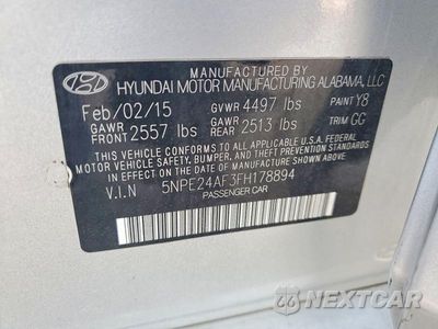 Zdjęcie 12 z 12 samochodu: 2015 HYUNDAI SONATA SE VIN:5NPE24AF3FH178894 - miniatura