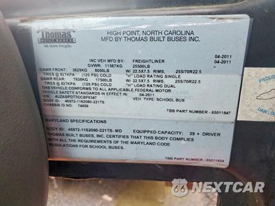 Zdjęcie 10 z 10 samochodu: 2012 FREIGHTLINER CHASSIS B2B VIN:4UZABPDT7CCBF9347 - miniatura