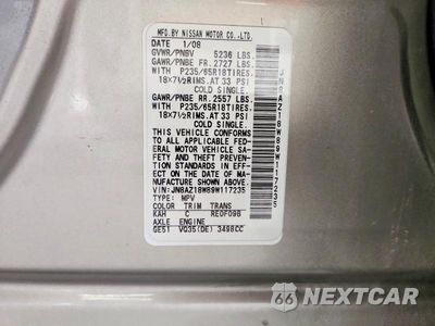 Zdjęcie 13 z 13 samochodu: 2009 NISSAN MURANO S VIN:JN8AZ18W89W117235 - miniatura