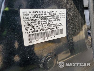 Zdjęcie 14 z 14 samochodu: 2012 HONDA PILOT EXL VIN:5FNYF4H56CB042218 - miniatura