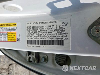 Zdjęcie 12 z 12 samochodu: 2019 HONDA ACCORD LX VIN:1HGCV1F12KA001900 - miniatura
