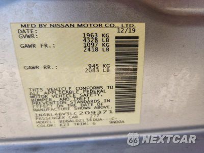 Zdjęcie 13 z 13 samochodu: 2020 NISSAN ALTIMA S VIN:1N4BL4BV3LC209371 - miniatura