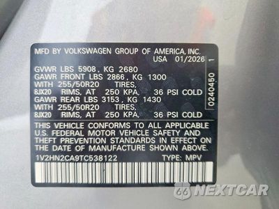 Zdjęcie 14 z 14 samochodu: 2026 VOLKSWAGEN ATLAS SE VIN:1V2HN2CA9TC538122 - miniatura