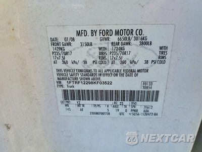 Zdjęcie 12 z 12 samochodu: 2008 FORD F150 VIN:1FTRF12298KF03522 - miniatura