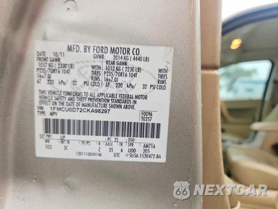 Zdjęcie 13 z 13 samochodu: 2012 FORD ESCAPE XLT VIN:1FMCU0D72CKA98297 - miniatura
