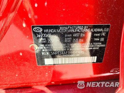 Zdjęcie 12 z 12 samochodu: 2017 HYUNDAI SONATA SPORT VIN:5NPE34AF1HH549695 - miniatura