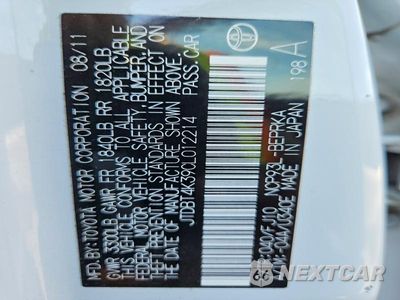 Zdjęcie 12 z 12 samochodu: 2012 TOYOTA YARIS FLEET VIN:JTDBT4K39CL012214 - miniatura