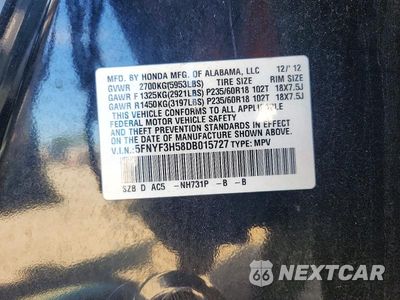 Zdjęcie 14 z 14 samochodu: 2013 HONDA PILOT EXL VIN:5FNYF3H58DB015727 - miniatura