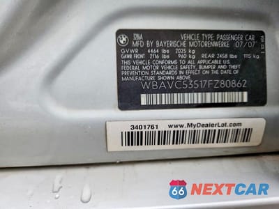 Zdjęcie 12 z 12 samochodu: 2007 BMW 328 I SULEV VIN:WBAVC53517FZ80862 - miniatura