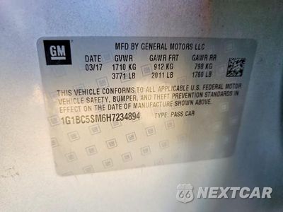 Zdjęcie 12 z 12 samochodu: 2017 CHEVROLET CRUZE LS VIN:1G1BC5SM6H7234894 - miniatura