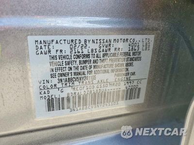 Zdjęcie 12 z 12 samochodu: 2022 NISSAN SENTRA SV VIN:3N1AB8CV5NY241105 - miniatura