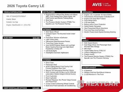 Zdjęcie 12 z 13 samochodu: 2026 TOYOTA CAMRY LE VIN:4T1DAACK3TU709547 - miniatura