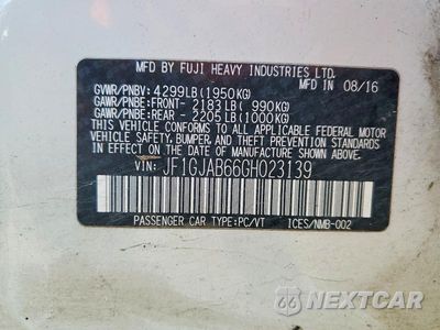 Zdjęcie 13 z 13 samochodu: 2016 SUBARU IMPREZA PREMIUM VIN:JF1GJAB66GH023139 - miniatura