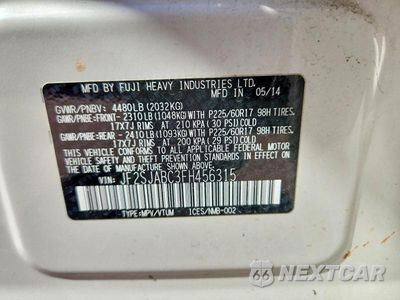 Zdjęcie 13 z 13 samochodu: 2015 SUBARU FORESTER 2.5I VIN:JF2SJABC3FH456315 - miniatura