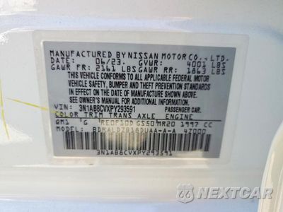 Zdjęcie 12 z 12 samochodu: 2023 NISSAN SENTRA SV VIN:3N1AB8CVXPY293591 - miniatura