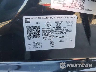 Zdjęcie 12 z 12 samochodu: 2022 CHEVROLET SILVERADO LTD K1500 HIGH COUNTRY VIN:3GCUYHEL2NG121711 - miniatura