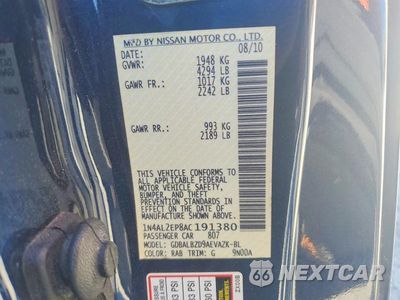 Zdjęcie 12 z 12 samochodu: 2010 NISSAN ALTIMA 2.5 S VIN:1N4AL2EP8AC191380 - miniatura
