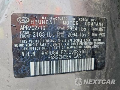 Zdjęcie 13 z 13 samochodu: 2020 HYUNDAI ELANTRA SEL VIN:KMHD84LF2LU903518 - miniatura