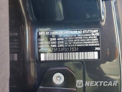 Zdjęcie 12 z 12 samochodu: 2003 MERCEDES-BENZ SL 500R VIN:WDBSK75F33F017531 - miniatura