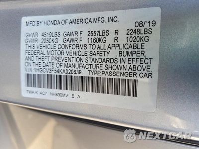 Zdjęcie 12 z 12 samochodu: 2019 HONDA ACCORD HYBRID EXL VIN:1HGCV3F54KA020639 - miniatura