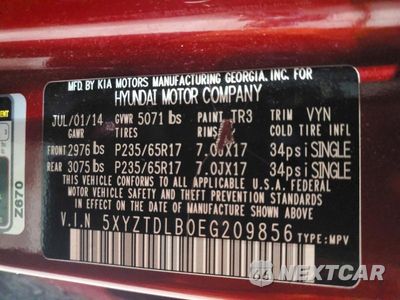 Zdjęcie 13 z 13 samochodu: 2014 HYUNDAI SANTA FE SPORT 2.4L VIN:5XYZTDLB0EG209856 - miniatura