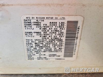 Zdjęcie 13 z 13 samochodu: 2016 NISSAN ROGUE S VIN:JN8AT2MT1GW009510 - miniatura