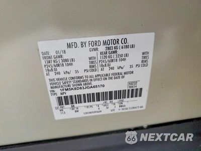 Zdjęcie 13 z 13 samochodu: 2018 FORD EXPLORER XLT VIN:1FM5K8D83JGA65170 - miniatura