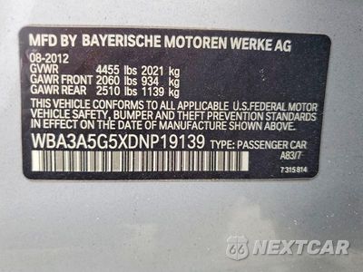 Zdjęcie 12 z 12 samochodu: 2013 BMW 328 I VIN:WBA3A5G5XDNP19139 - miniatura