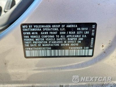 Zdjęcie 12 z 12 samochodu: 2014 VOLKSWAGEN PASSAT S VIN:1VWAT7A33EC027290 - miniatura