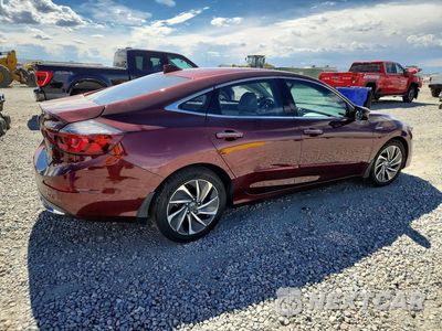 Trzecie zdjęcie samochodu z tyłu: 2019 HONDA INSIGHT TOURING VIN:19XZE4F93KE015303 - miniatura