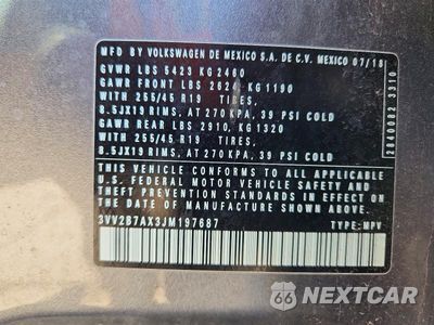 Zdjęcie 13 z 13 samochodu: 2018 VOLKSWAGEN TIGUAN SE VIN:3VV2B7AX3JM197687 - miniatura