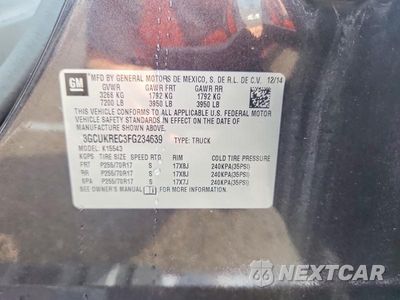 Zdjęcie 12 z 12 samochodu: 2015 CHEVROLET SILVERADO K1500 LT VIN:3GCUKREC3FG234639 - miniatura