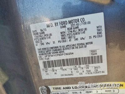 Zdjęcie 12 z 12 samochodu: 2013 FORD F150 SUPERCREW VIN:1FTFW1CF6DFC92254 - miniatura