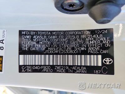 Zdjęcie 12 z 12 samochodu: 2025 TOYOTA COROLLA HYBRID LE VIN:JTDBCMFE2S3080011 - miniatura