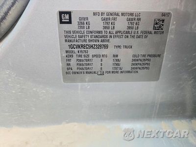 Zdjęcie 12 z 12 samochodu: 2017 CHEVROLET SILVERADO K1500 LT VIN:1GCVKREC5HZ328769 - miniatura