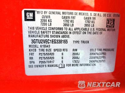 Zdjęcie 12 z 12 samochodu: 2014 GMC SIERRA K1500 SLT VIN:3GTU2VEC1EG338165 - miniatura