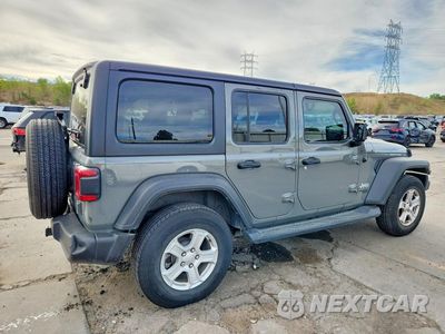 Trzecie zdjęcie samochodu z tyłu: 2021 JEEP WRANGLER UNLIMITED SPORT VIN:1C4HJXDN5MW595588 - miniatura