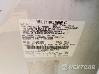 Zdjęcie 13 z 13 samochodu: 2011 FORD FLEX SEL VIN:2FMGK5CC5BBD35179 - miniatura