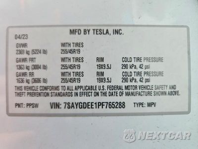 Zdjęcie 12 z 12 samochodu: 2023 TESLA MODEL Y VIN:7SAYGDEE1PF765288 - miniatura