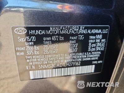 Zdjęcie 14 z 14 samochodu: 2020 HYUNDAI SANTA FE SE VIN:5NMS2CAD1LH279162 - miniatura