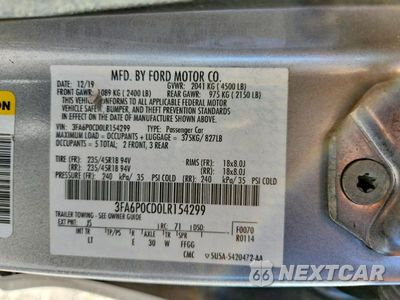 Zdjęcie 13 z 13 samochodu: 2020 FORD FUSION SEL VIN:3FA6P0CD0LR154299 - miniatura