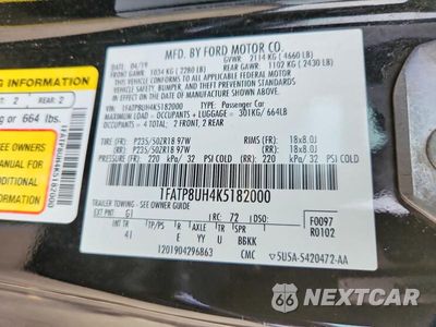 Zdjęcie 12 z 12 samochodu: 2019 FORD MUSTANG VIN:1FATP8UH4K5182000 - miniatura