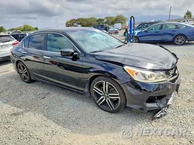 Czwarte zdjęcie samochodu z boku: 2017 HONDA ACCORD SPORT VIN:1HGCR2F56HA039278 - miniatura