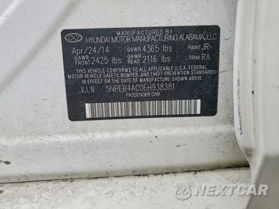Zdjęcie 12 z 12 samochodu: 2014 HYUNDAI SONATA GLS VIN:5NPEB4AC0EH938381 - miniatura