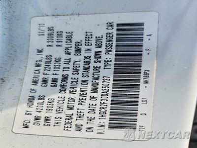 Zdjęcie 12 z 12 samochodu: 2013 HONDA ACCORD LX VIN:1HGCR2F30DA250727 - miniatura
