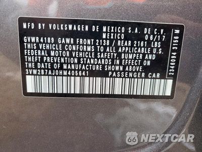 Zdjęcie 12 z 12 samochodu: 2017 VOLKSWAGEN JETTA S VIN:3VW2B7AJ0HM405641 - miniatura