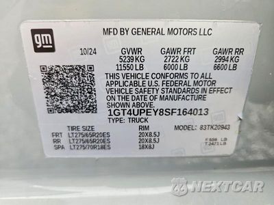 Zdjęcie 12 z 12 samochodu: 2025 GMC SIERRA K2500 AT4 VIN:1GT4UPEY8SF164013 - miniatura